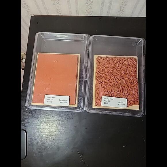 Stampin' Up! Other - 2 New Stamping Up Holiday Print And Just Jeans Stamp